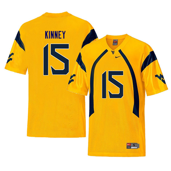 Men #15 Billy Kinney West Virginia Mountaineers Retro College Football Jerseys Sale-Yellow